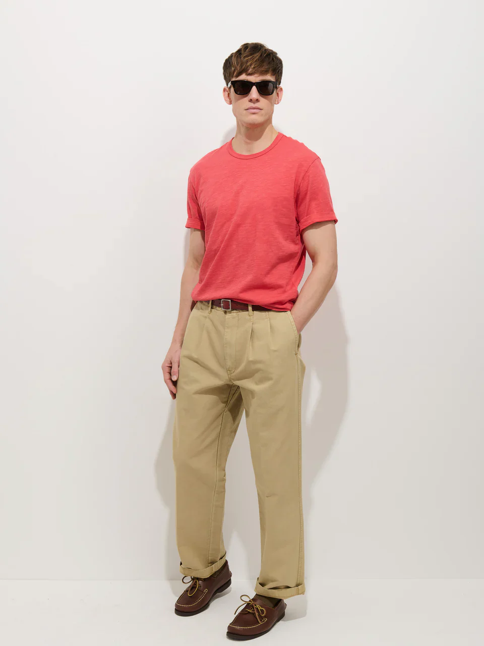Slub Cotton T-Shirt - Fire Red - Image 4