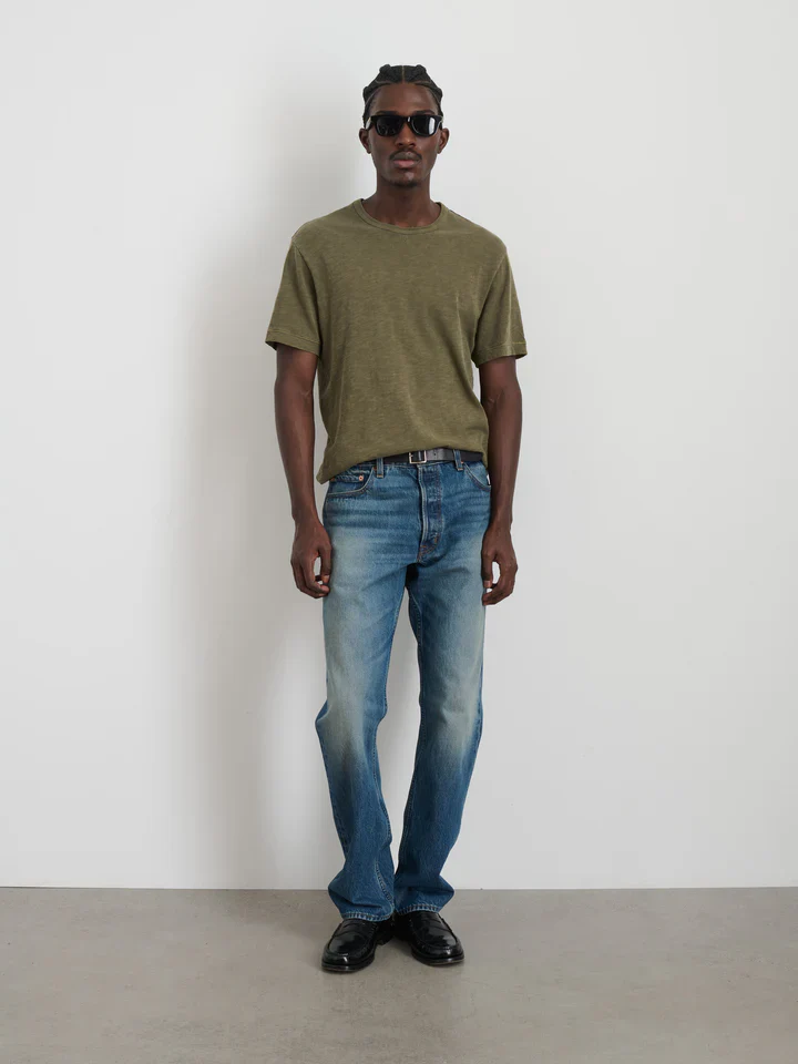 Slub Cotton T-Shirt - Olive Grey - Image 3